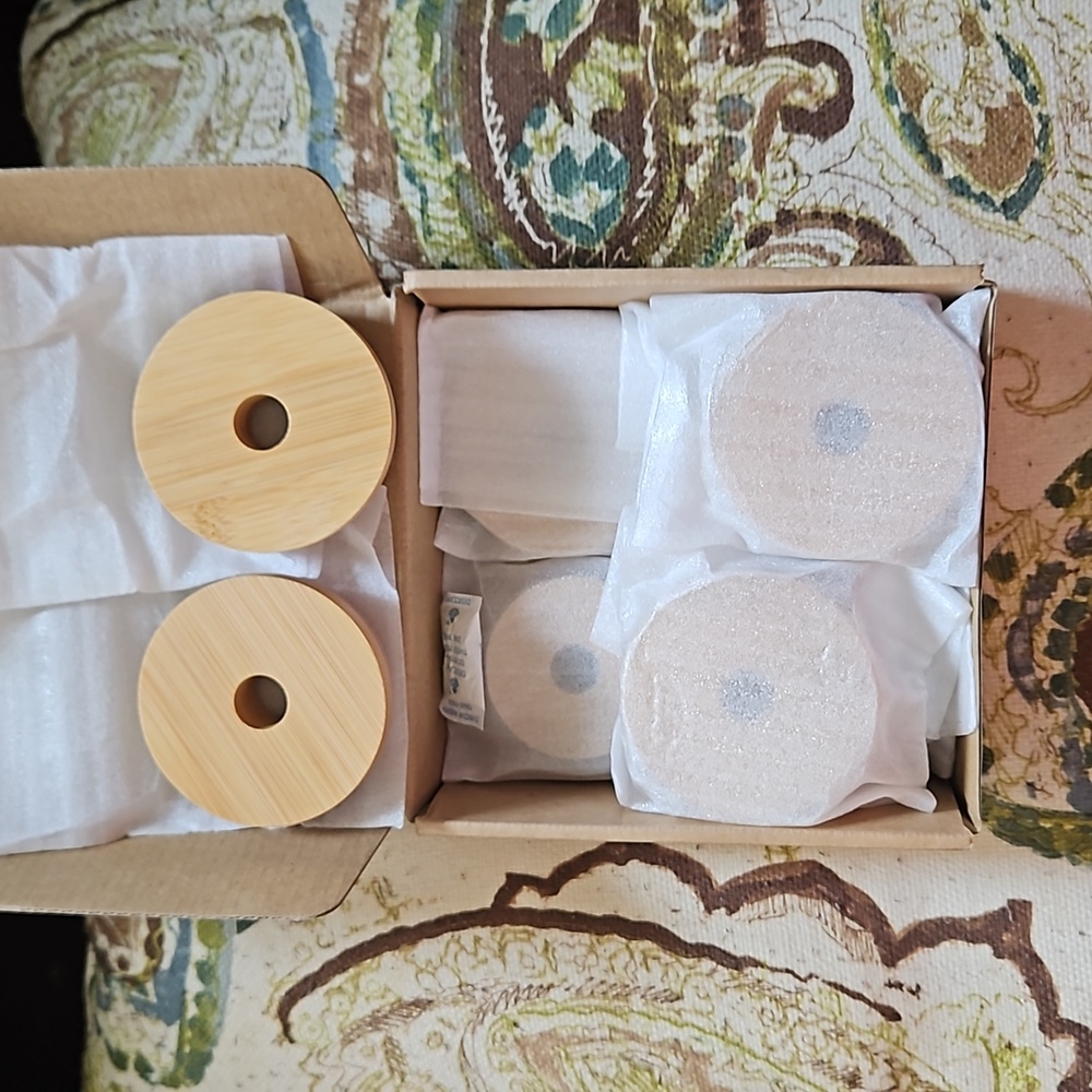 Bamboo Mason jar lids NEW - Picture 1 of 5